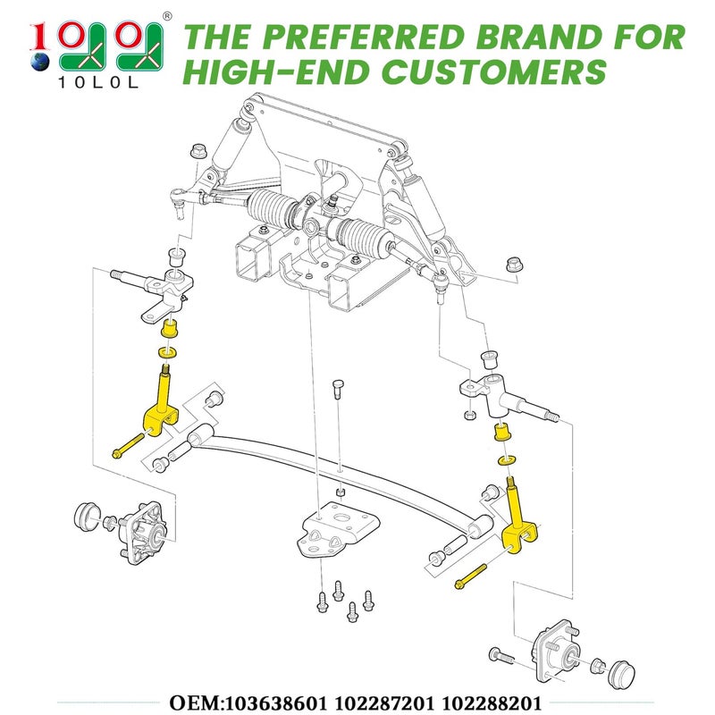 10L0L Golf Cart Front End King Pin Repair Kit for Club Car Precedent G&E 2004-up OEM# 103638601 102287201 102288201(Pack of 2) - Image 2
